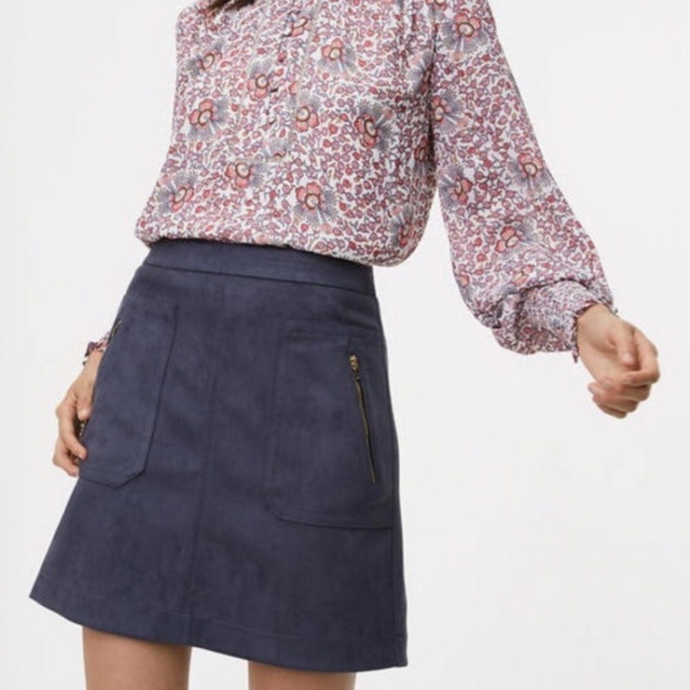 Beautiful blue faux suede skirt